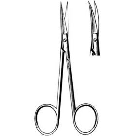 Iris Scissors Sklarlite 3-1/2 Inch Length OR Grade Stainless Steel Finger Ring Handle Curved Sharp Tip / Sharp Tip