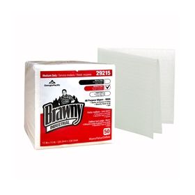 Task Wipe Brawny Industrial  Medium Duty White NonSterile Airlaid Bonded Cellulose 13 X 13 Inch Reusable
