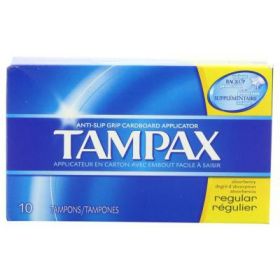 Tampon Tampax Regular Absorbency Cardboard Applicator Retail Box