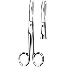 Operating Scissors Surgi-OR 4-1/2 Inch Length Office Grade Stainless Steel NonSterile Finger Ring Handle Straight Sharp Tip / Blunt Tip