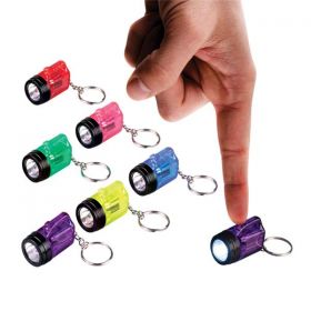 Toy Flashlight Keychains Assorted Colors 24/Bx