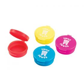 Tooth Saver Plastic 1.75 in Assorted Colors With Flip-Up Lid 100/Bg