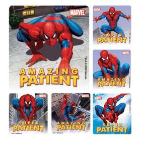 Stickers 2.5 in x 2.5 in spiderman dental assorted 100/rl