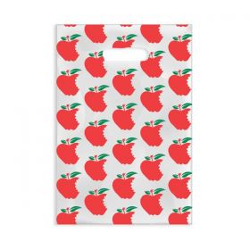 Scatter Print Bags Apples 2 Sided Print Clear 7 in x 10 in 100/Bx