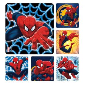 Stickers 2.5 in x 2.5 in spiderman classic assorted 100/rl