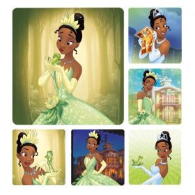 Stickers 2.5 in x 2.5 in princess the frog assorted 100/rl