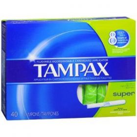 Tampon Tampax Super Absorbency Cardboard Applicator Retail Box