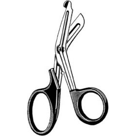Utility Shears Econo Multi-Cut 7 Inch Length Floor Grade Stainless Steel / Plastic Finger Ring Handle Angled Blunt Tip / Blunt Tip