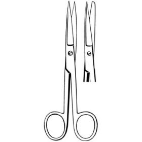 Operating Scissors Econo 5-1/2 Inch Length Floor Grade Stainless Steel Finger Ring Handle Straight Sharp Tip / Blunt Tip