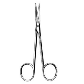 Iris Scissors Sklar 3-1/2 Inch Length OR Grade Stainless Steel Finger Ring Handle Straight Blunt Tip / Blunt Tip