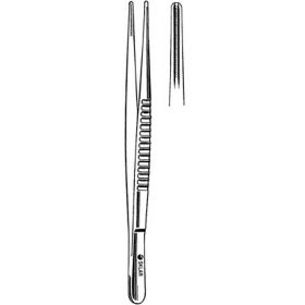 Tissue Forceps Sklar DeBakey 6-1/4 Inch Length OR Grade Stainless Steel NonSterile NonLocking Thumb Handle Straight 3.5 mm Jaws with 1 X 2 Rows of Fine Atraumatic Teeth