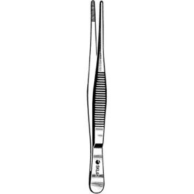 Dressing Forceps 6 Inch Length Surgical Grade Stainless Steel NonSterile NonLocking Thumb Handle Straight Serrated Tip