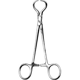 Bone Holding Forceps Sklar Lewin 7 Inch Length OR Grade Stainless Steel NonSterile Ratchet Lock Finger Ring Handle Straight Serrated Tips with 1 X 1 Prongs