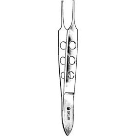 Tissue Forceps Sklar Bishop-Harmon 3-1/4 Inch Length Surgical Grade Stainless Steel NonSterile NonLocking Fenestrated Thumb Handle Straight Extra Delicate, Micro Tips with 1 X 2 Teeth