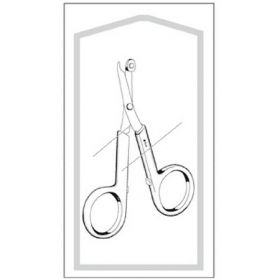 Suture Scissors Econo 4-1/4 Inch Length Floor Grade Stainless Steel / Plastic Sterile Finger Ring Handle Straight Blunt Tip / Blunt Tip