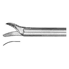 Micro Ear Scissors Miltex House-Bellucci 3 Inch Length OR Grade German Stainless Steel NonSterile Finger Ring Handle Curved Left Blade Blunt Tip / Blunt Tip