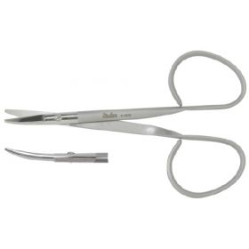 Utility Scissors Miltex 4-1/16 Inch Length Surgical Grade Stainless Steel NonSterile Finger Ring Handle Curved Blade Blunt Tip / Blunt Tip