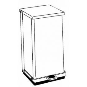 Trash Can Detecto 4 Gallon Square White Stainless Steel Step On