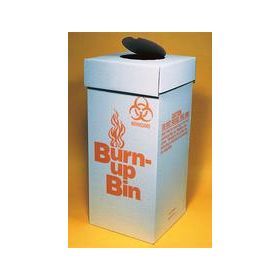 Biohazard Waste Box Burn-up Bin White Cardboard / Polyethylene 8 X 8 X 10 Inch