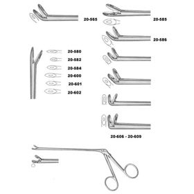 Ethmoid Forceps Miltex Wilde-Blakesley 5 Inch Length OR Grade German Stainless Steel NonSterile NonLocking Spring Handle Angled 3 X 11 mm Pointed Fenestrated Cups