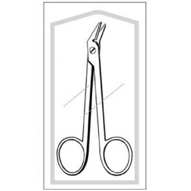 Wire Cutting Scissors Econo  4-3/4 Inch Length Floor Grade Stainless steel Sterile Finger Ring Handle Angled Blunt Tip / Blunt Tip