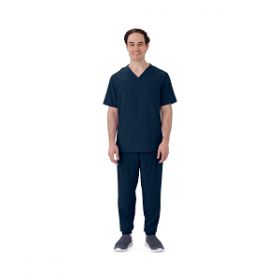 Mill AVE Unisex Scrub Top with 1 Pocket, Navy, Size 2XL