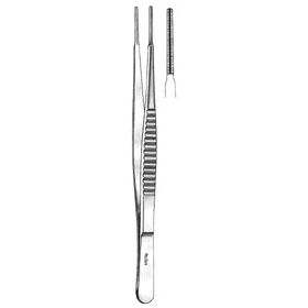 Tissue Forceps Cooley 8 Inch Length Surgical Grade Stainless Steel NonSterile NonLocking Thumb Handle Straight Serrated Tip