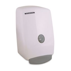 Soap Dispenser McKesson White Plastic Manual Push 2000 mL Wall Mount