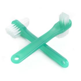 Denture Brush McKesson 2-Sided Bristle Green