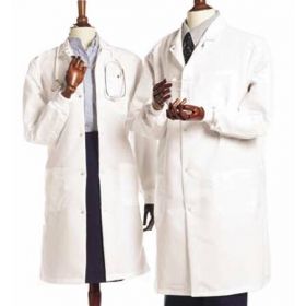 Lab Coat White Large Knee Length Reusable