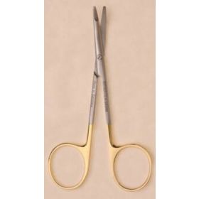 Operating Scissors HerMann Kilner 4-1/2 Inch Length Surgical Grade Stainless Steel / Tungsten Carbide Finger Ring Handle Curved Sharp Tip / Sharp Tip