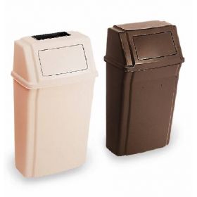 Trash Can Rubbermaid Commercial Slim Jim 15 gal. Wall Mount Beige Plastic Manual