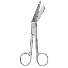 Bandage Scissors McKesson Argent  Lister 4-1/2 Inch Surgical Grade Stainless Steel NonSterile Finger Ring Handle Angled Blunt Tip / Blunt Tip