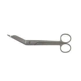 Bandage Scissors McKesson Argent  Lister 7-1/4 Inch Length Surgical Grade Stainless Steel NonSterile Finger Ring Handle Angled Blunt Tip / Blunt Tip