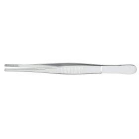 Dressing Forceps McKesson Argent Von-Graefe 4-1/2 Inch Length Surgical Grade Stainless Steel NonSterile NonLocking Thumb Handle Straight Serrated Tips