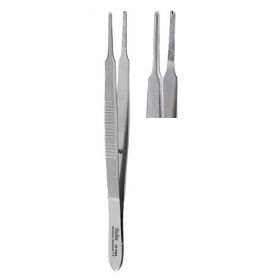 Utility Forceps Miltex McCullough 4 Inch Length OR Grade German Stainless Steel NonSterile NonLocking Thumb Handle Straight Serrated Tips