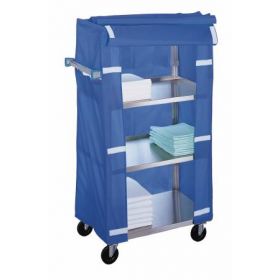 Linen Cart 3-1/2 Inch Casters 200 lbs. per Shelf Weight Capacity Stainless Steel 3 Fixed Shelves 15-1/2 X 24 Inch