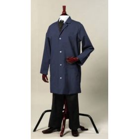 Lab Coat Navy Blue Large Knee Length Reusable