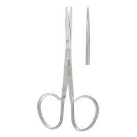 Strabismus Scissors Miltex 4-1/4 Inch Length OR Grade German Stainless Steel NonSterile Ribbon Style Finger Ring Handle Curved Blade Blunt Tip / Blunt Tip