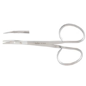 Utility Scissors Miltex 3-3/4 Inch Length OR Grade German Stainless Steel NonSterile Ribbon Style Finger Ring Handle Curved Blade Blunt Tip / Blunt Tip