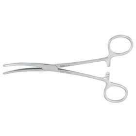 Hemostatic Forceps Miltex Rochester-Pean 10-1/4 Inch Length OR Grade German Stainless Steel NonSterile Ratchet Lock Finger Ring Handle Curved Serrated Tip