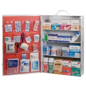 First Aid Cabinet Portable / Wall Mount Stainless Steel 4 Shelves Two Latch