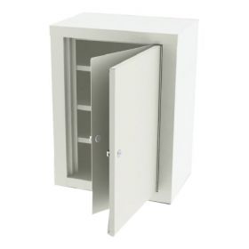 Narcotic Cabinet Wall Mount Metal 3 Shelves Double Key Lock