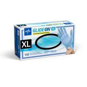 Glide-On 4G Vinyl Exam Gloves with Chemotherapy Protection, Powder-Free, Size XL