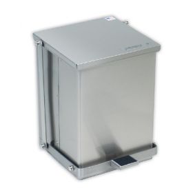 Trash Can Detecto 100 Quart Square Stainless Steel Step On
