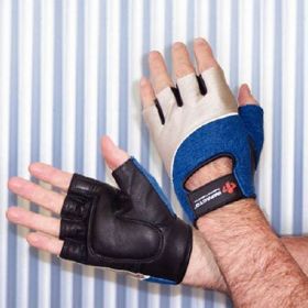 Impact Glove Rolyan Workhard Half Finger Small Black / Blue / Gray Left Hand