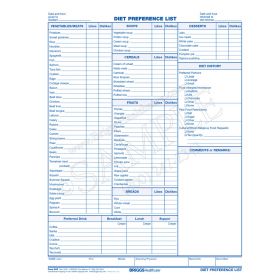 Diet Preference List Form