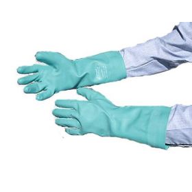 Chemical Protection Glove Sol-Vex Size 8 Flock Lined Green 13 Inch Straight Cuff NonSterile