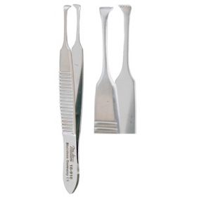 Tissue Forceps Miltex Harmon 3 Inch Length OR Grade German Stainless Steel NonSterile NonLocking Thumb Handle Straight 4 X 5 Teeth, Serrated Tip