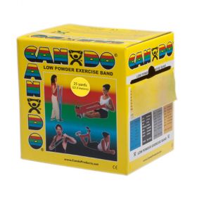 Cando 10-5271 low powder exercise band-25 yard roll-yellow-x-light